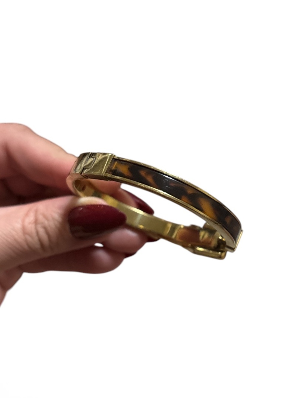 Michael Kors Gold-Tone Tortoiseshell Hinge Bangle